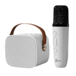 inbase boom box bluetooth speaker with wireless karaoke mic white right view min
