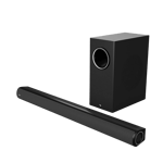 itel 2 1 ch xe sb625wl soundbar with wireless woofer black front view