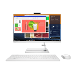 lenovo ideacentre all in one 3 amd ryzen r3 3250u windows 11 home desktop pc f0fx00aein white 8gb 512gb Front side view