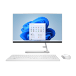 lenovo ideacentre all in one 3i intel core i3 12th gen windows 11 home desktop pc f0gh00mjin white 8gb ram 512gb ssd front Side view