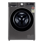 lg 12 0kg front load washing machine ai direct drive fhp1412z9b platinum black Front View