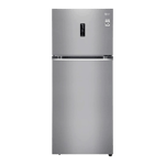 lg 408 l frost free double door 3 star refrigerator gl t412vpzx dazzle steel front view