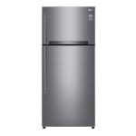 lg 475 l frost free double door refrigerator gn h602hlhm platinum silver front view
