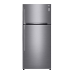 lg 506 l frost free double door refrigerator gn h702hlhm apzqebn platinum silver front view