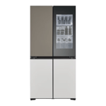 lg 617 l frost free side by side refrigerator gr a24fdmmb annqebn lux gray white front view