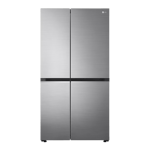 lg 650 l frost free side by side door refrigerator gl b257epz3 dpzzebn shiny steel front view