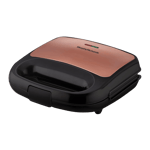 morphy richards luxe rose twg 750 w sandwich maker rose gold black Front View