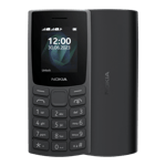 nokia 105 2023 single sim charcoal front and back view