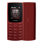 nokia 105 2023 single sim red front and back view