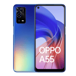 oppo a55 rainbow blue 4gb 128gb front and back view