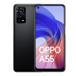 oppo a55 starry black 4gb 128gb front and back view