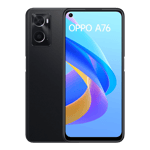 oppo a76 glowing black 128gb 6gb front back view