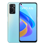 oppo a76 glowing blue 128gb 6gb front back view