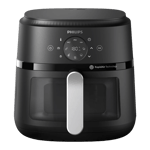 philips na221 00 1500w air fryer black 4 2 l front view