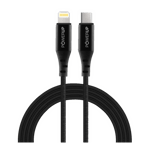 powerup type c to lightning 1 5m cable black front view