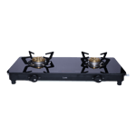 preethi luxe 2 burner gas stove black front view