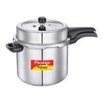 prestige deluxe alpha stainless steel pressure cooker 10 litre front view