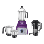 prestige prism 750w mixer grinder 4 jars blue purple silver front view