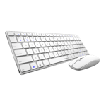 rapoo 9300m ultra slim keyboard and mouse white right view