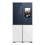 samsung 934 l frost free 4 door flex french door bespoke family hub refrigerator rf90a955387 tl glam navy and glam white front view