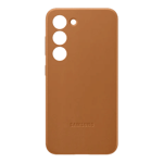 samsung leather case for galaxy s23 camel front view