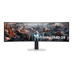 samsung odyssey oled g9 curved qhd gaming monitor ls49cg930swxxl silver 49 inch front view