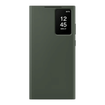 samsung smart view wallet case for galaxy s23 ultra green front view