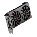sapphire amd radeon rx 6500xt pulse 8gb gddr6 2855mhz gpu graphics card black Front view