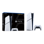 sony playstation 5 slim digital d chassi white front side view