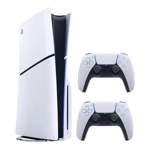 sony playstation 5 slim standard console two dualsense controllers bundle white Right view
