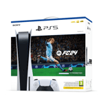 sony playstation 5 standard standalone ea sports fc 24 bundle white front side view
