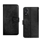 space flip cover for oppo a38 a18 black front view