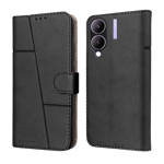 space flip cover for vivo y28 5g y17s black front view