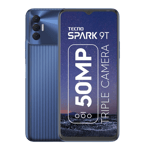 tecno spark 9t atlantic blue 64gb 4gb ram front and back view