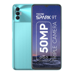 tecno spark 9t turquoise cyan 64gb 4gb ram front and back view