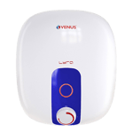 venus lyra storage water heater 10 litre white blue front