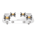 vidiem tusker stainless steel 4 burner gas stove silver front view