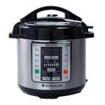 wonderchef nutri pot 6 litre electric rice cooker steel black front view