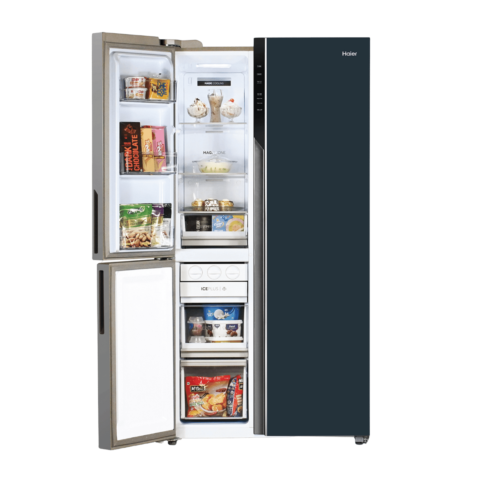 Buy Haier 598 L Side By Side Refrigerator in Grey Onyx Glass
