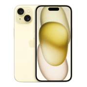 apple iphone 15 Yellow 256gb front back view