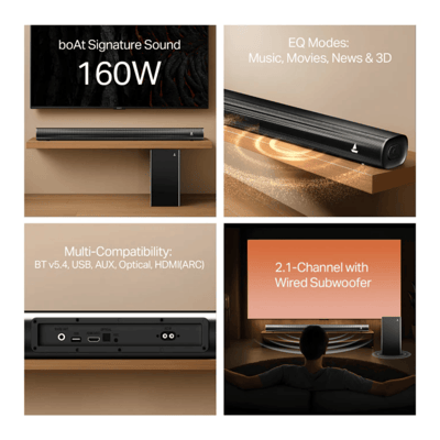 Boat Aavante Aura Plus 2 1Ch 160W Soundbar Premium Black 4