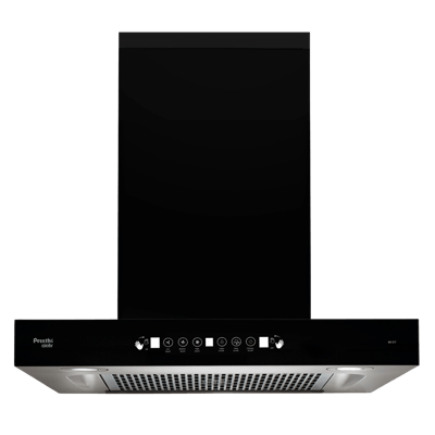 Preethi chimney alcor with aluminium duct kh317 black Front View