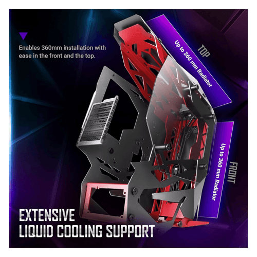 Antec Torque Mid Tower Aluminum Gaming Case (Red Black)