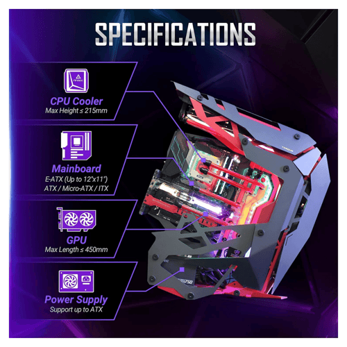 Antec Torque Mid Tower Aluminum Gaming Case (Red Black)