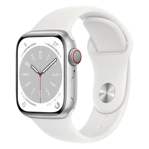 Get Apple Watch Series 8 GPS + Cellular white 41mm, at Poorvika online