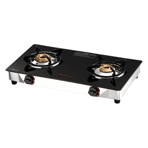 Buy Butterfly Duo Burner Gas Stove Black Silver Online!