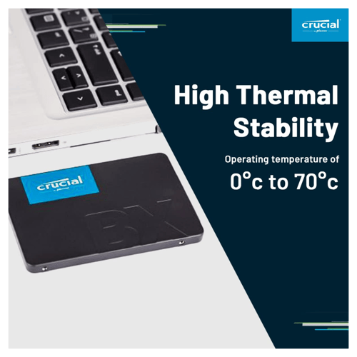 Get Crucial BX500 500GB Black SSD Yours Now at Poorvika