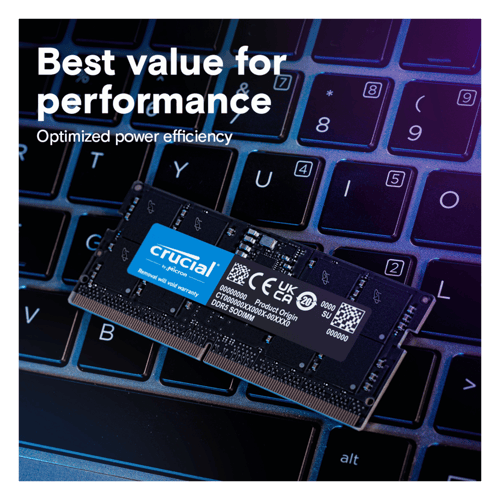 Buy Crucial DDR5 5200Mhz SODIMM Laptop RAM (16GB, Black)