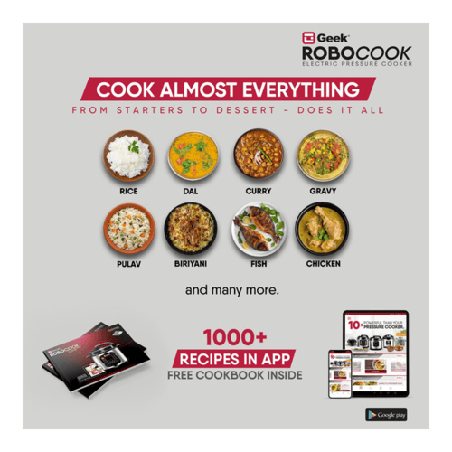 Buy Geek Robocook Zeta 5 NS Electric Cooker 5 L Black from Poorvika