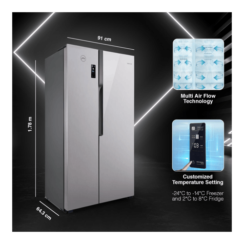 Godrej 564 L Side By Side Fridge EONVELVET | Platinum Steel